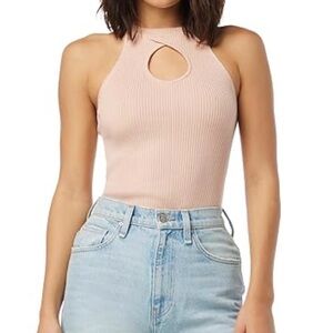 Ribbed Knit Halter Top - Pink